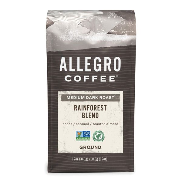 Allegro Coffee Rainforest Blend Ground Coffee, Caramel , 12 oz