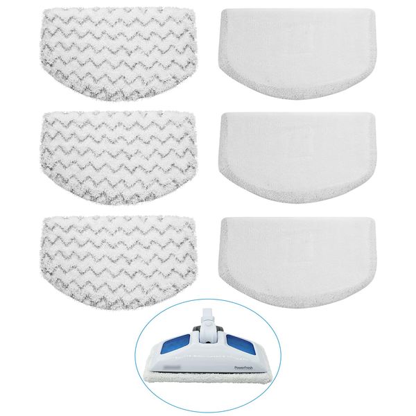 Extolife 6 Pack Steam Mop Replacement Pads for Bissell Powerfresh Steam Mop 1940 1806 1544 2075 2685A 2181 2814 Series, Model 19402 19404 19408 19409 1940A 1940F 1940Q 1940T 1940W B0006 B0017 2075A