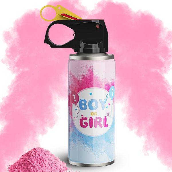 POPUPARTY Gender Reveal Fire Extinguisher Color Blasters, 1 Pink Blasters for Baby Girl Gender Reveal