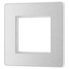 BG PCDBSEMS2W Brushed Steel Evolve 2 Euro Module Front Plate - White Insert