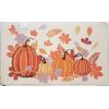 MEMORY FOAM CUSHIONED BATH MAT(18x30")FALL THEME,PUMPKINS & LEAVES,Harvest Homes
