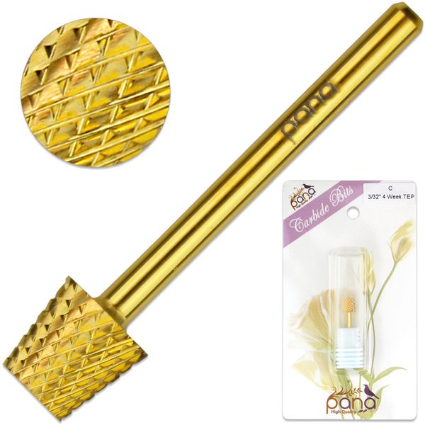 Professional Gold Coated Medium Grit Magic Back Fill Nails Pedicure Carbide Bit