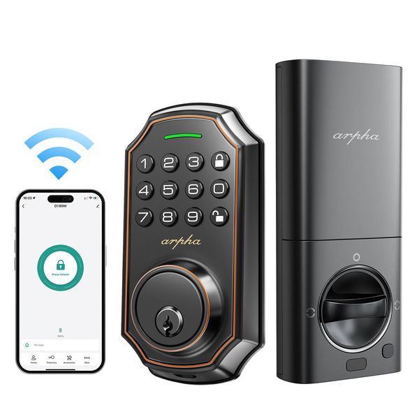 ARPHA WiFi Smart Door Lock Anti-Peep Password Keyless Entry Keypad Deadbolt IP54