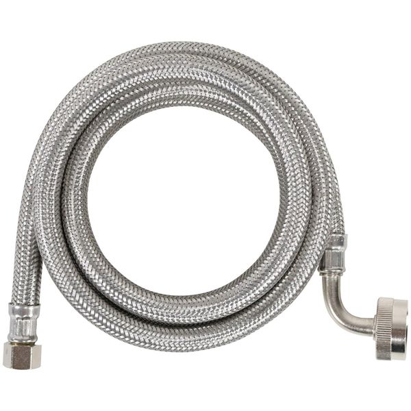 Certified Appliance Accessories Dishwasher Hose with 90 degree FGH Elbow, Water Supply Line, 6 Feet, Premium Braided Stainless Steel with PVC Core