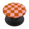 Soft Pink and Gentle Orange Checkered Checkerboard Pattern PopSockets Standard PopGrip