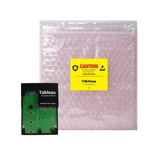 SiForce Tableau TDA3-3 mSATA/m.2 SATA SSD Adapter Bundle with Anti Static Bag