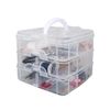 Rayher, 3-tier stackable Craft Storage with adjustable compartments, clear plastic Box Organiser for small arts and crafts materials