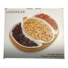 Godinger Bamboo Pumkin Serving Board w/ 3 Ceramic Inserts NEW
