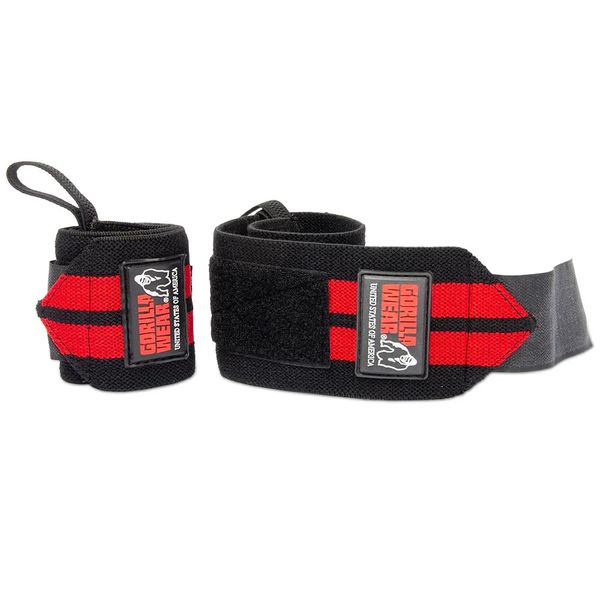 Gorilla Wear Wrist Wraps Pro - schwarz/rot - Bodybuilding und Fitness Accessoire Einheitsgröße