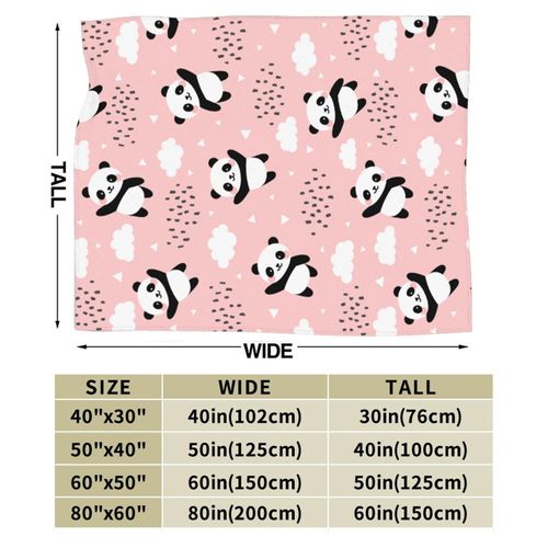 Jbofyee Cute Panda Throw Blankets All Season Ultra Soft Warm Fleece Blanket for Home Bed Sofa Couch Chair Outdoor Travel Camping 60x50 Inch
