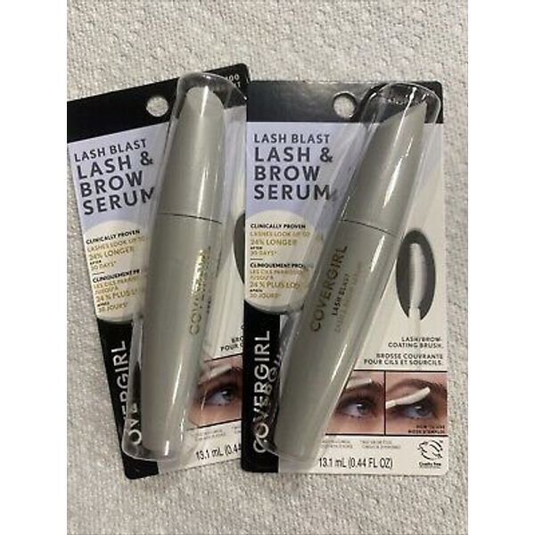 Lot 2 CoverGirl Lash Blast Lash & Brow Serum ~ 100 Transparent