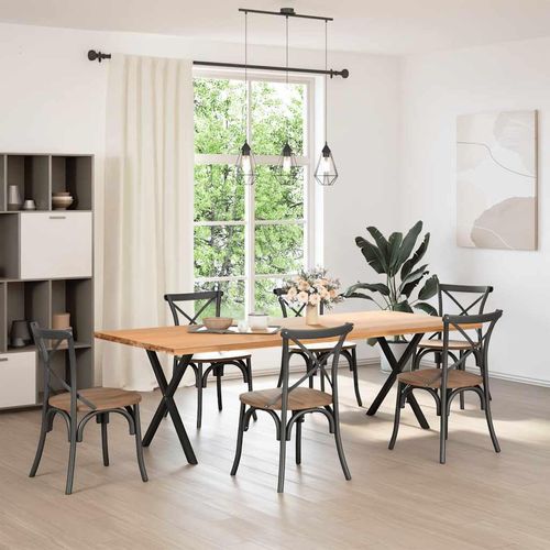 YAFF Dining Table Leg Set of 2 Black Powder-Coated Steel Medium,Table Legs-4012920