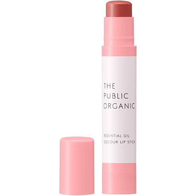 The Public Organic Essential Oil Colored Lip [Beloved Pink] 100% Naturally Derived Colored Lip Lip Balm Made in Japan 3.5g