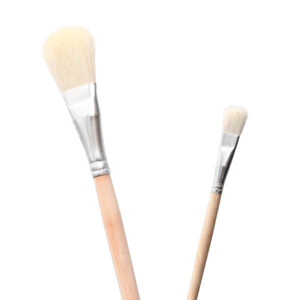 Gilding Brush Set, Goat Hair Brush, Leaf Sweeper, Paint Brush for Edible Gold Leaf, Gold Flakes, Gold Leaf Sheets 2 per Pack