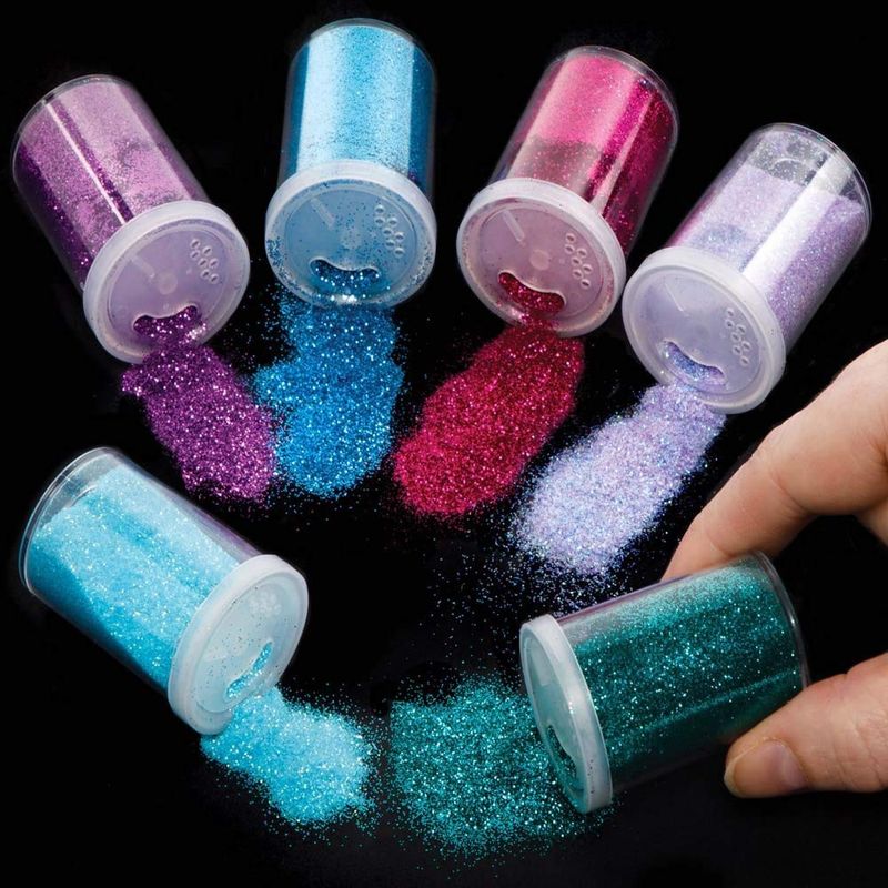 Baker Ross PJ108 Shakers rouge, blanc et bleu à paillettes - paquet de 6, accessoires de bricolage pour la Fête Nationale, paillettes pour les enfants
