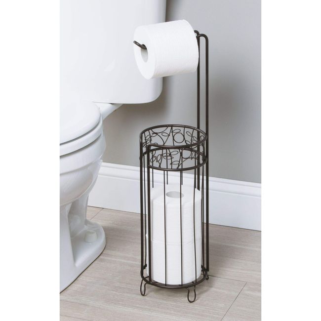 20-Inch Clear Acrylic Toilet Paper Storage Holder, Freestanding Spare Roll  Stand