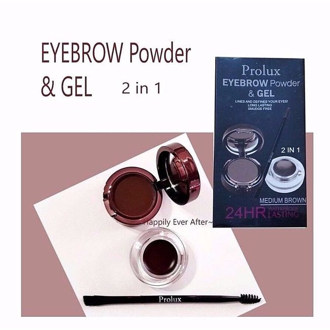 Prolux Waterproof Eyebrow Powder & Gel, Long Lasting, Smudge Free- M. Brown