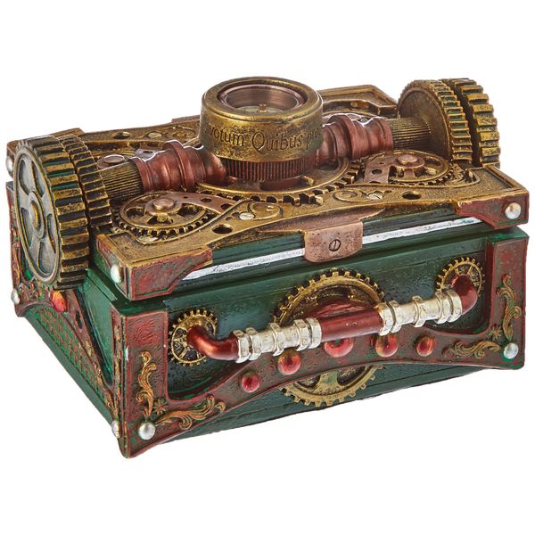 Pacific Trading Steampunk Trinket/Jewelry Box Steam Punk W/Compass