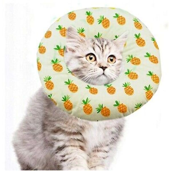 ANIAC Pet Cat Recovery Collar Adjustable Healing XXS Dog, Small Cat Pineapple.