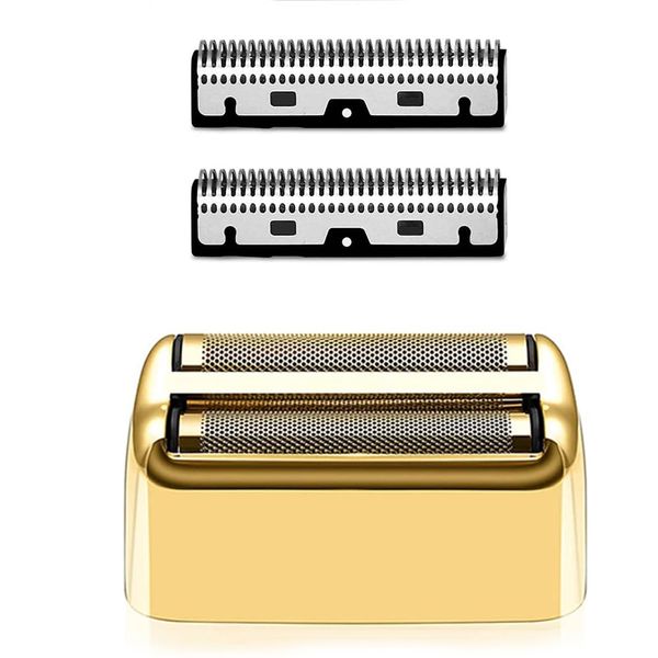 Shaver Replacement Foil and Cutters, Kaynway Professional Shaver Foil Head Cutter Blade for BaBylissPRO Barberology FX Collection Metal Double Foil Shaver (Gold)