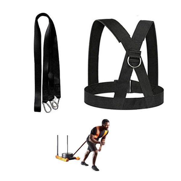 OYINDIZ Sled Harness, Weight Speed Sled Workout Tire Pulling Harness Resistance and Assistance Trainer Physical Training Resistance Rope Football Training Equipment Harness for Men and Women (9.8FT)