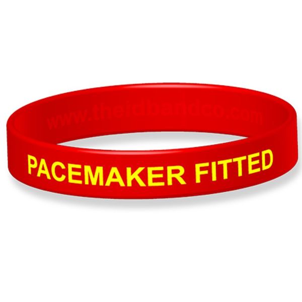 Pacemaker Fitted Silicone Wristband - 18cm - Red