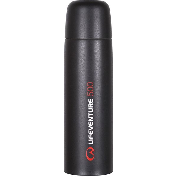 Lifeventure Double Walled Thermally Induced Vacuum Flask - Hot For Up To 8 Hours, Cold For 24 Hours - 500ml, Dark Grey