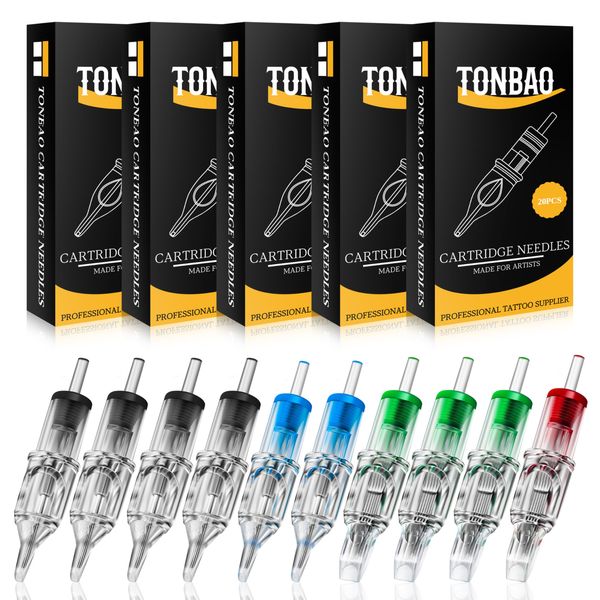 Cartridges Nadeln - TONBAO 100 Stück Mixd Cartridge Nadeln 3RL 5RL 7RL 9RL 5RS 7RS 5M1 7M1 9M1 9RM Round Liner Shader Magnum for Machine Pen