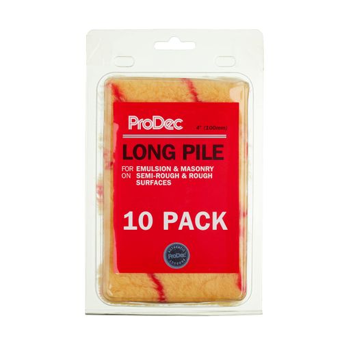 ProDec 10 piece 4" Long Pile Mini Paint Rollers for Emulsion Paint