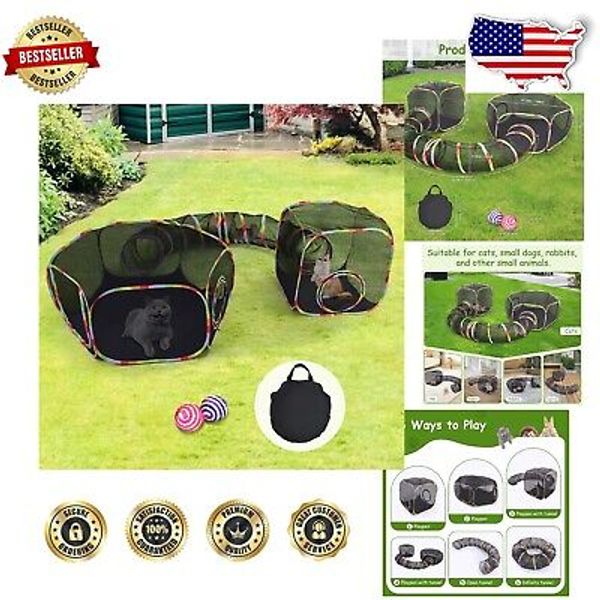 Upgraded Cat Tunnels and Large Enclosure – Perfect for Active Cats & Small Pets