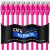Maximm Cat 6 Ethernet Cable 5 Ft, 100% Pure Copper, (10 Pack) LAN Cable, Patch Cable and Network Cable - UTP (Pink) 5 Feet