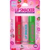 Lip Smackers Flavored Lip Balm Trio Original & Best, Strawberry Watermelon, Cotton Candy, Clear Matte, For Kids, Women, Men,3 Count (Pack of 1)