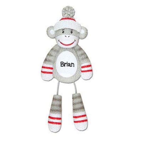 Personalized Christmas Ornaments Child-Sock Monkey/Monkey Ornament/Sock Monkey Ornament/Ornament Monkey