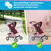 Kinderplay Doll Stroller Handle Height 56 Cm, Model Kp0280G Black in Dots