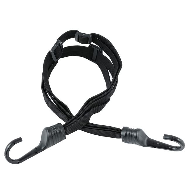 ARARAGI Cargo Elastic Cord, Bicycle, Motorbike, Helmet, Scooter, Rope, Bungee Cord, Elastic Cord, Tie-Down Strap, Elastic Rope, Cargo Secure, Black, 23.6 inches (60 cm), 1 Piece)