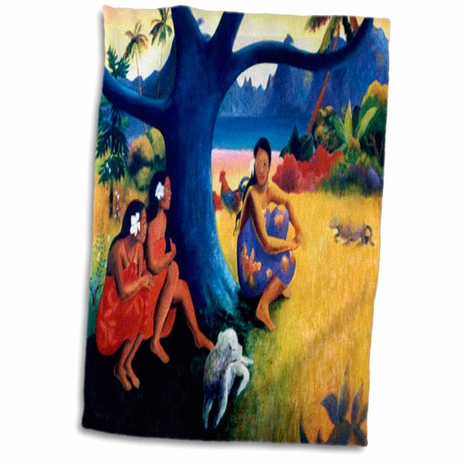 3dRose Picture Of Colorful Gauguin Polynesian Landscape Painting With. - Towels (twl-119376-1)