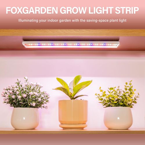FOXGARDEN® Grow Light Strip, Red Blue White Full Spectrum Plant Light for Indoor Plants, 96 LED Bright Grow Lamp with Auto On/Off Timer 4/8/12H, 4 Dimmable Brightness