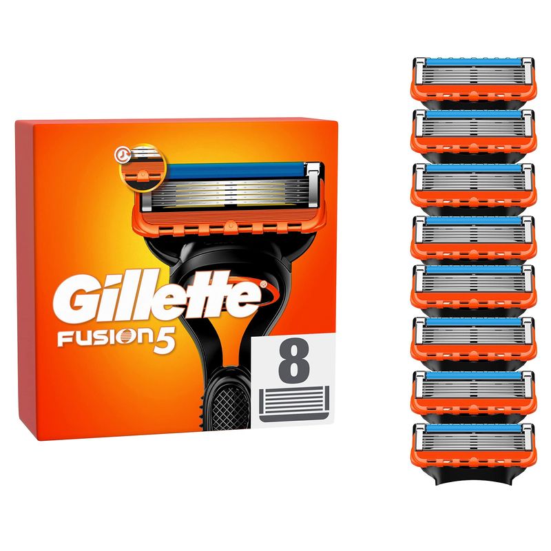 Gillette Fusion 5 Razor Blades for Razors, 8 Replacement Blades for Men ...