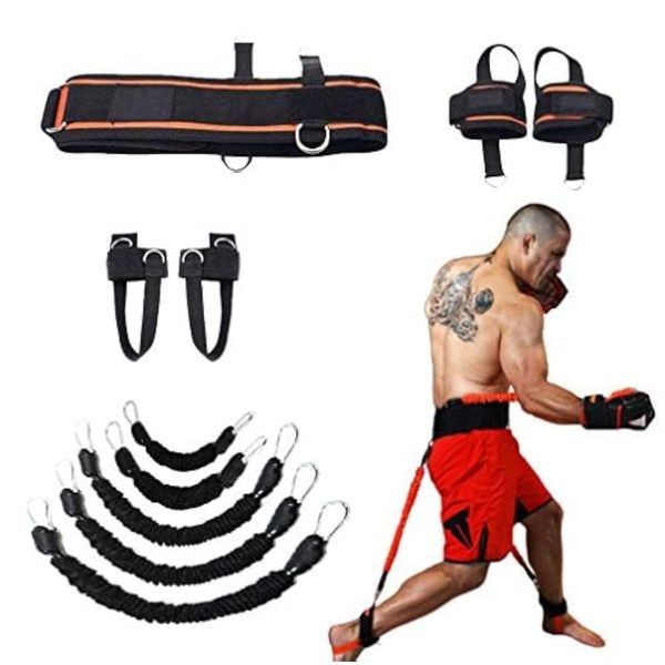 Exercise Boxing Resistance Bands Leg Strength Training Home Workout Equipment Bounce, Explosive Power Training for MMA, Bounce,etc Indoor and Outdoor Fitness Training, Set of 12