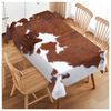 Walmsco Tablecloth Brown Cow Pattern Decor For Dining Room Kitchen Rectangular Table Cover 132 * 178cm