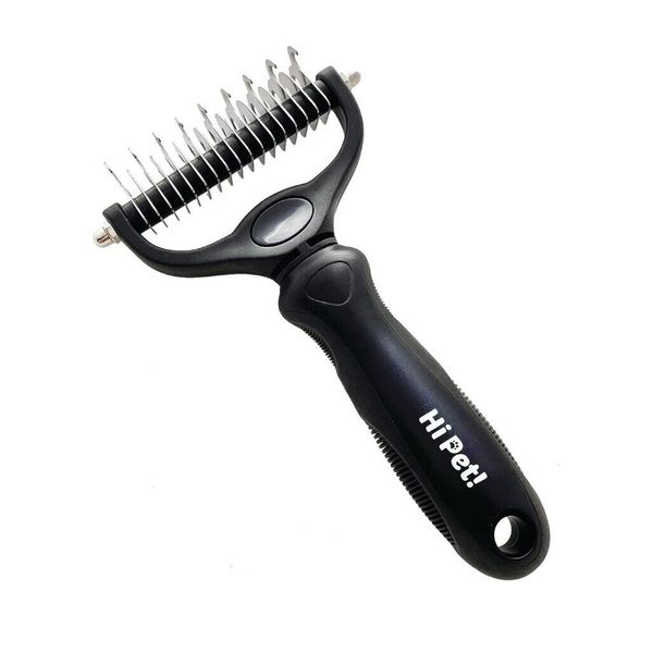 Hi Pet Grooming Brush for Deshedding ,Dematting and Detangling Pet Hair