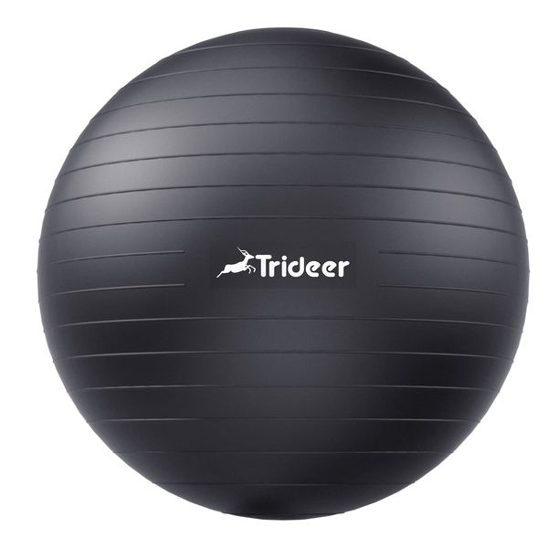 Trideer Extra Thick Yoga Ball Exercise Ball, 5 Sizes Ball Chair, Heavy Duty Swiss Ball for Balance, Stability, Pregnancy, Physical Therapy, Quick Pump Included