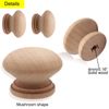 Cangder 20Pcs Wooden Cabinet Knobs Unfinished Wood Knobs for Dresser Mushroom Drawer Knobs Pulls Handles (1.3" Dia., 1" Height, with Screws)