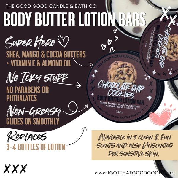 Shea Butter Lotion Bar (Chocolate Chip Cookie) 1.5oz