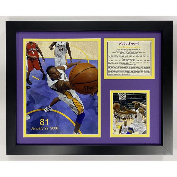 Legends Never Die "Kobe Bryant 81 Point Game Framed Photo Collage, 11 x 14-Inch