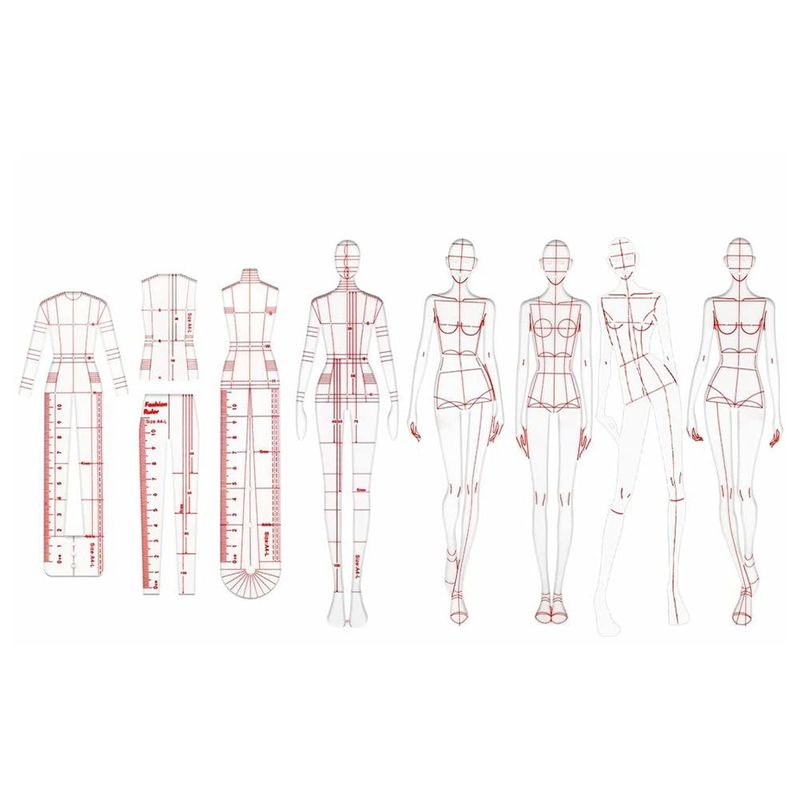 PRATYAHARA Fashion Illustration Rulers Sketching Templates Ruler Sewing ...