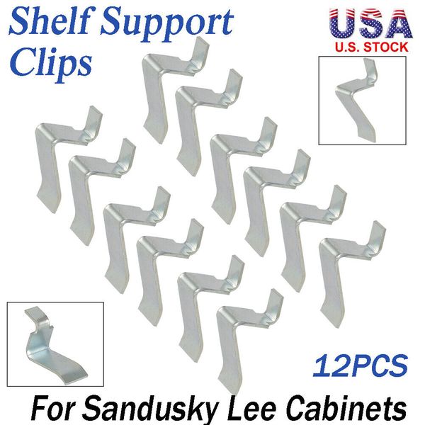 FOR SANDUSKY LEE METAL CABINET W/ ADJUSTABLE SHELVES SHELF SUPPORT CLIPS 12PCS