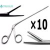 10 Pcs Ear ENT Forceps Alligators 8" Surgical Serrated 1.6cm Jaws Premium Tools