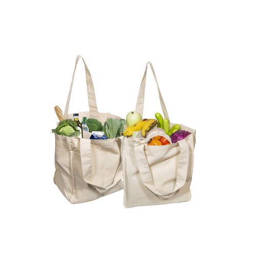 Best Cloth Tote Shopping Bags Heavy Duty & Premium - Reusable Canvas Shopping Bags for Groceries - Washable & Eco-friendly Cloth Beach Bags with Handles - Perfect Picnic Tote Bags (2 Bags)