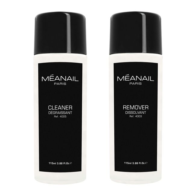 Méanail Paris Cleaner (Oil Removal) & Off Remover [Set of 2] 4.3 fl oz (115 ml) for Gel Nails